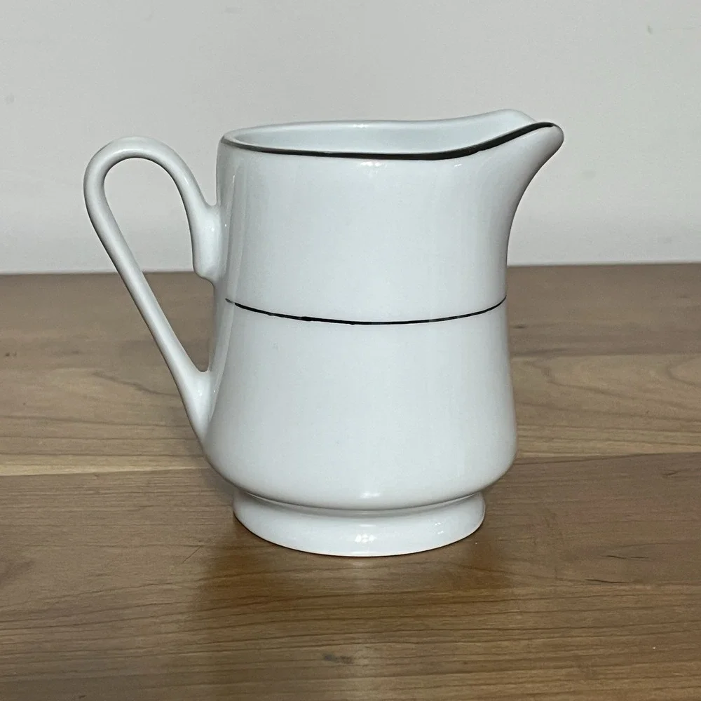 Emily Platinum Bands J C Penny Fine China‎ White With Silver Accent Creamer